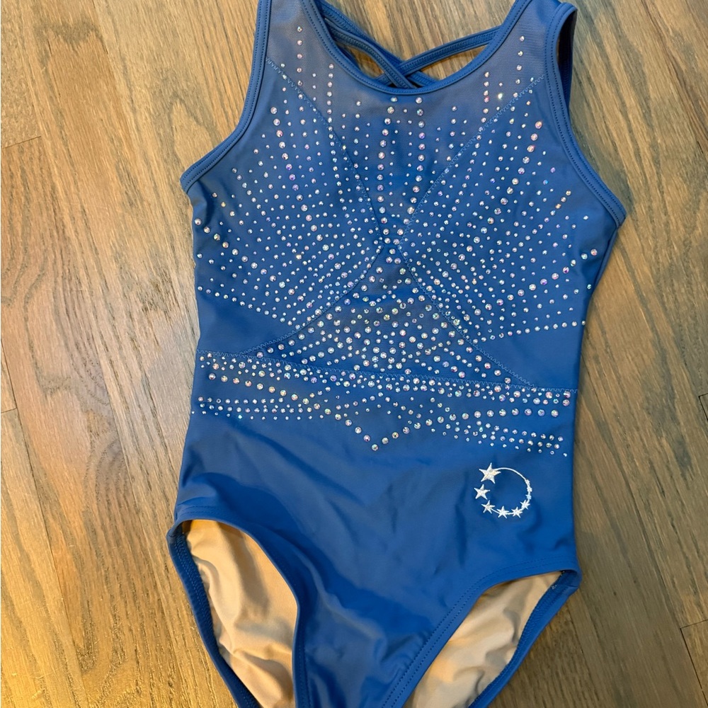 Blue Rhinestone Kids Dance Costume